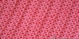 Простой узор крючком 010 Простой узор галочки крючком