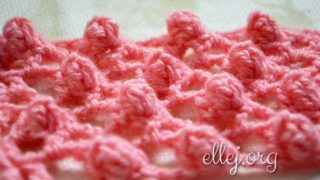 Объемный узор крючком Попкорн 017