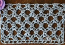 Ажурный узор крючком 021 Сеточка крючком. Схема вязания