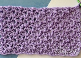 Простой плотный узор крючком 022 Простой плотный узор крючком 022