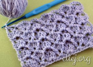 Рельефный двусторонний узор 034 Рельефный двусторонний узор крючком 034