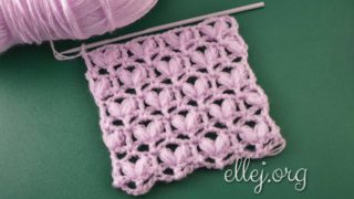 Узор из пышных столбиков Сердечки 035