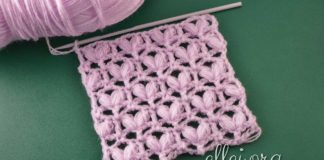 Узор из пышных столбиков Сердечки 035 Узор из пышных столбиков Сердечки 035