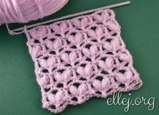 Узор из пышных столбиков Сердечки 035 Узор из пышных столбиков Сердечки 035