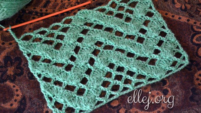 Узор Зиг-Заг на французской сеточке 037