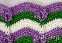 Узор Подснежники Волнистый Узор Подснежники крючком. Цветочки на полотне.