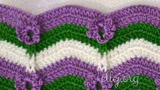 Волнистый Узор Подснежники крючком. Цветочки на полотне.