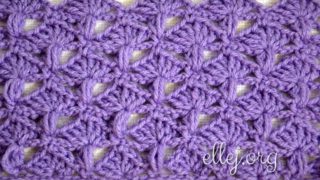 Узор Ракушки с пышными столбиками крючком