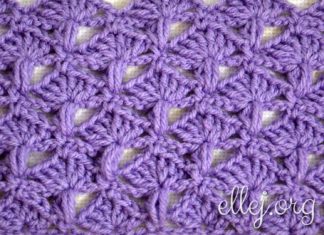 Узор Ракушки Узор Ракушки с пышными столбиками крючком