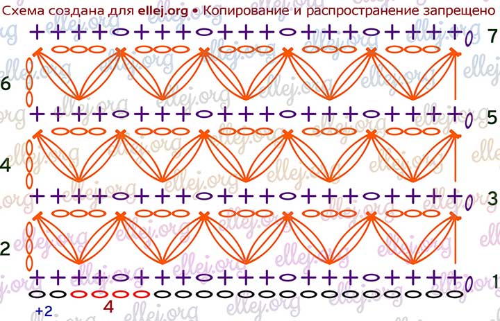 Схема узора Крылья