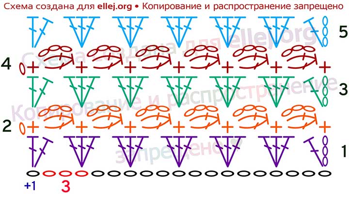 Схема вязания затейливого узора