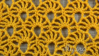 Ажурный узор Желтый коралл крючком