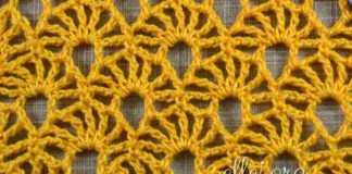 Ажурный узор Желтый коралл Ажурный узор Желтый коралл крючком