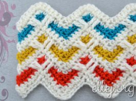 Узор крючком. Шевроны с сердечками