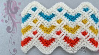 Узор крючком. Шевроны с сердечками