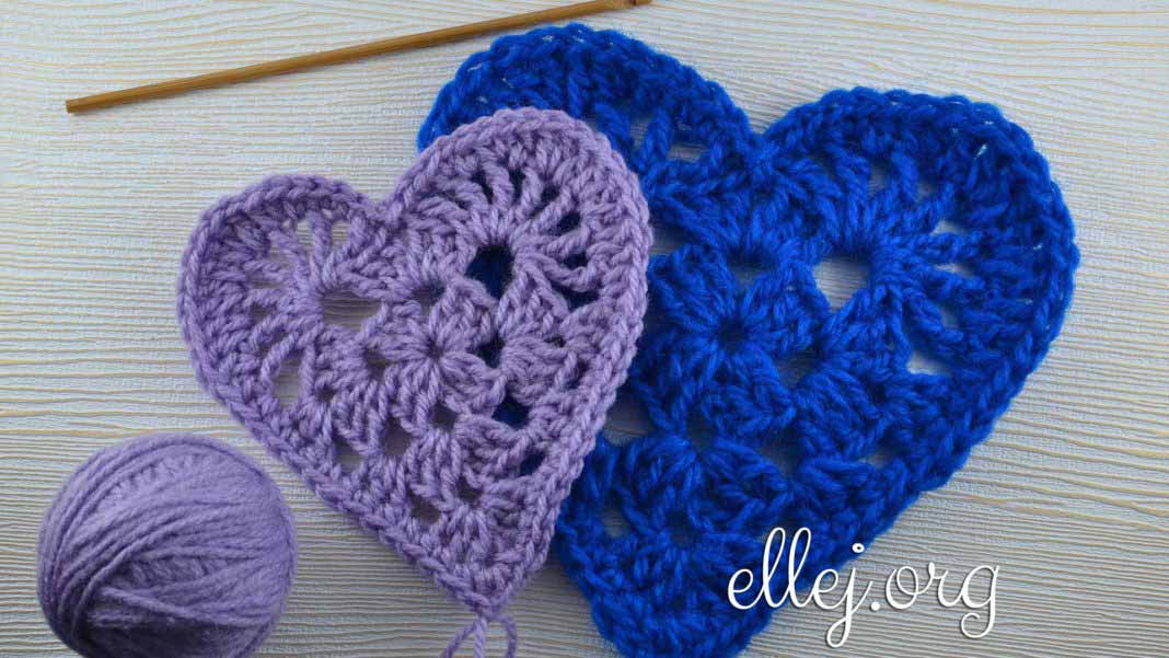Crochet Granny Heart Motif