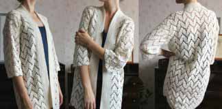 Ажурный кардиган. Видео МК от Ольги Варламовой