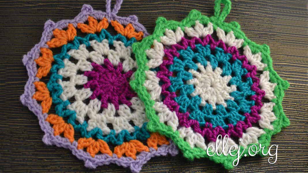 Colorful Crochet Coaster