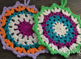 Colorful Crochet Coaster Colorful Crochet Coaster