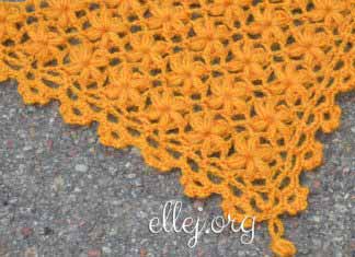 Узор для шали Цветы на филейной сетке Цветы на филейной сетке