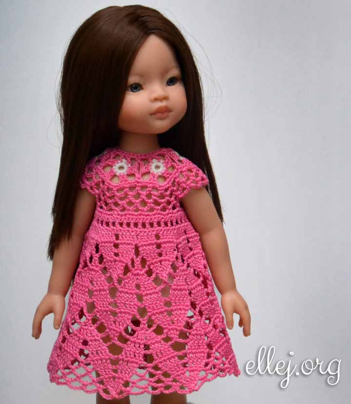 Платье для куклы Фламинго