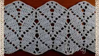 Узор крючклм колоски или заячьи ушки