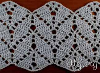 Узор с колосками 046 Узор крючклм колоски или заячьи ушки