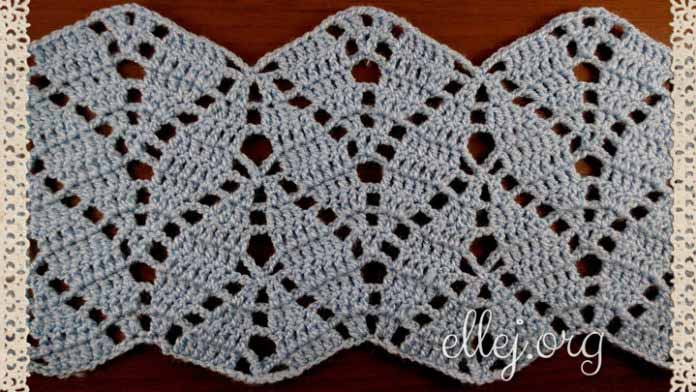 Узор крючклм колоски или заячьи ушки