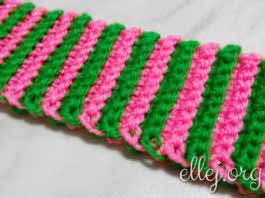 Двухцветная резинка крючком