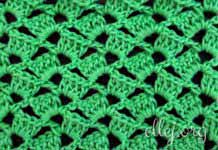 Ажурный узор крючком 050 Ажурная сеточка крючком в шахматном порядке