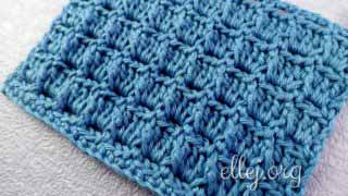 Вафельный узор крючком. Второй вариант 055