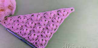 Шаль с пышными трилистниками Шаль бактус крючком Пышные трилистники