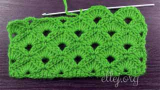 Веерный узор крючком 059
