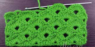 Веерный узор 059 Веерный узор крючком 059