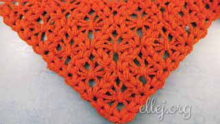 Шаль крючком с пышными косичками и паучками