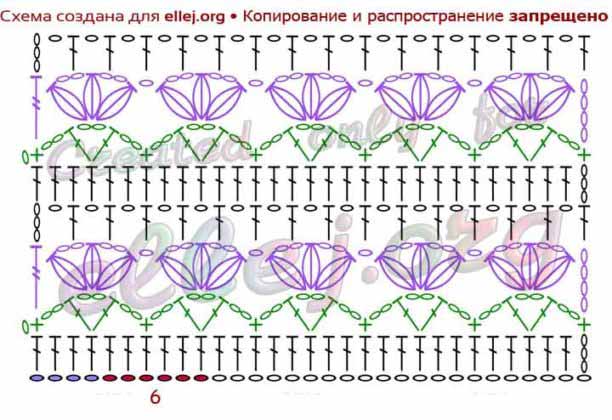 Схема вязания крючком тюльпанов