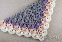 Узор «Морские Гребешки» для вязания шали или бактуса Шаль с объемным узором Морские гребешки