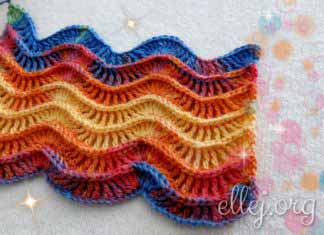 Relief Wave Crochet Stitch Узор крючком Рельефные волны