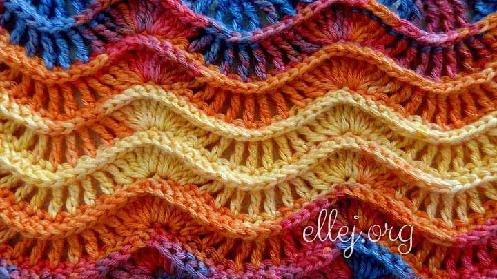 Simple Relief Wave Crochet Stitch