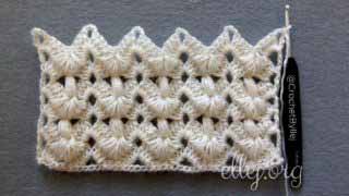 Турецкий узор крючком из пышных столбиков Сосны