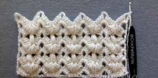 Красивый необычный узор Сосны или Морская Пена Турецкий узор крючком из пышных столбиков Сосны