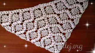 Шаль, бактус Малина крючком. Фото мастер-класс, описание вязания.