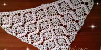 Узор с ананасами и пышными косичками для шали или бактуса «Малина» Шаль, бактус Малина крючком. Фото мастер-класс, описание вязания.