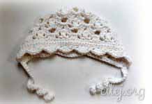 Детский ретро-чепчик крючком Белый ретро-чепчик крючком для малыша. Подробное описание и фото-мастер-класс со схемами