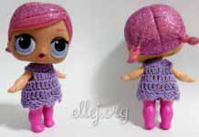 Крохотное платье для куклы L.O.L. Платье крючком для куклы ЛОЛ