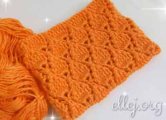 Узор для снуда, шапки с объемными листочками Красивый объемный узор крючком для снуда, шарфа-трубы, шапочки. Мастер-класс по вязанию крючком и схемы.