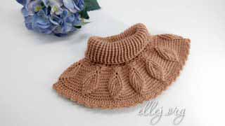 Манишка с рельефным узором из листочков rh.xrjv