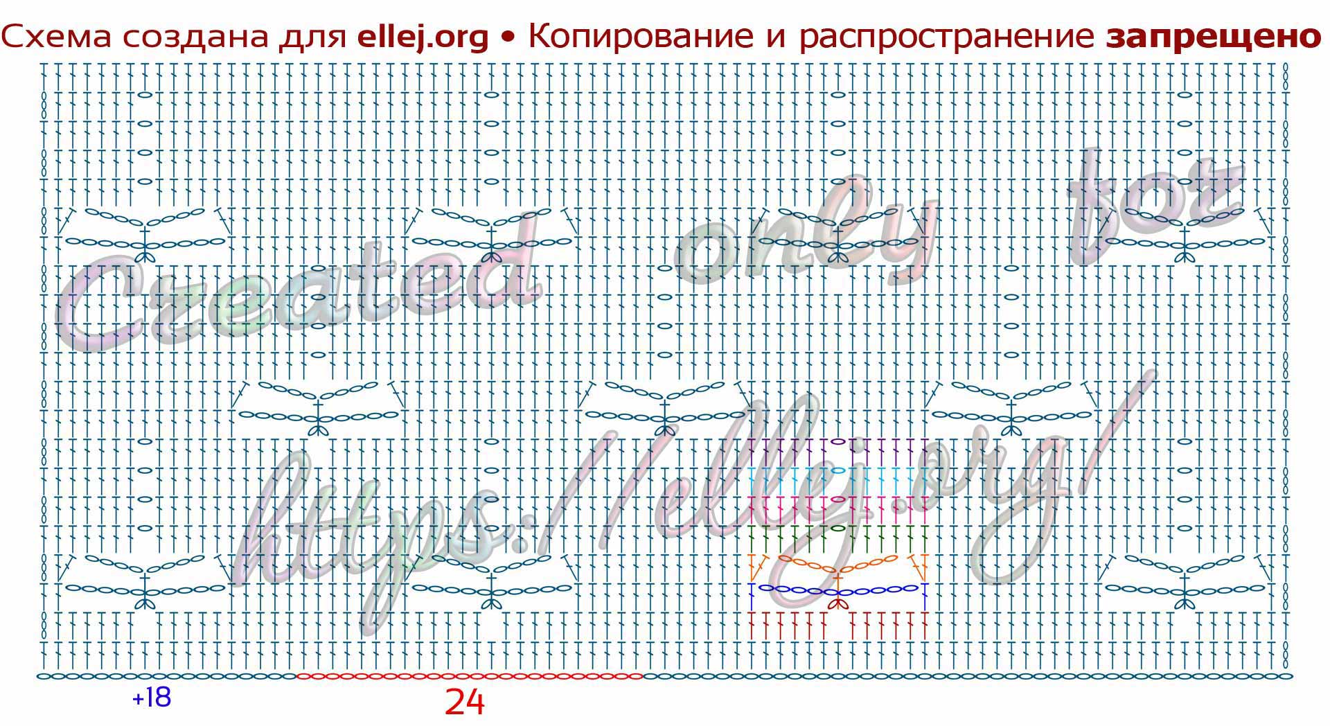 Dragonfly Crochet Stitch. Crochet Chart For a Blanket