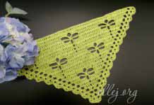 Dragondfly Shawl Мастер-класс и схема вязания шали/бактуса со стрекозами крючком