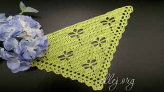 Мастер-класс и схема вязания шали/бактуса со стрекозами крючком